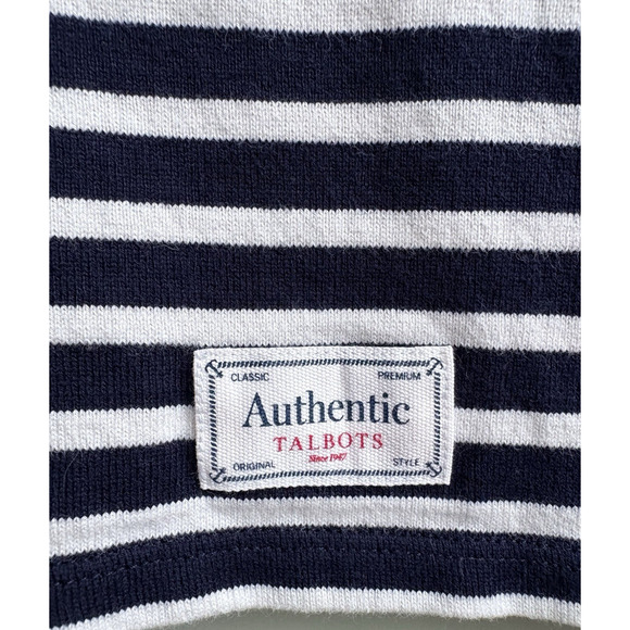 Talbots Authentic Navy White Stripe Floral Daisy Embroidered Cotton Top 2X - Picture 6 of 13
